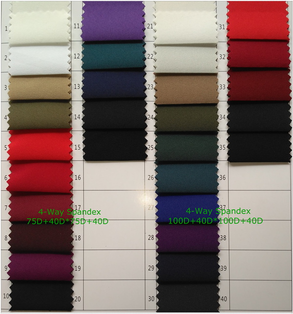 4-Way Plain Polyester Spandex Fabric